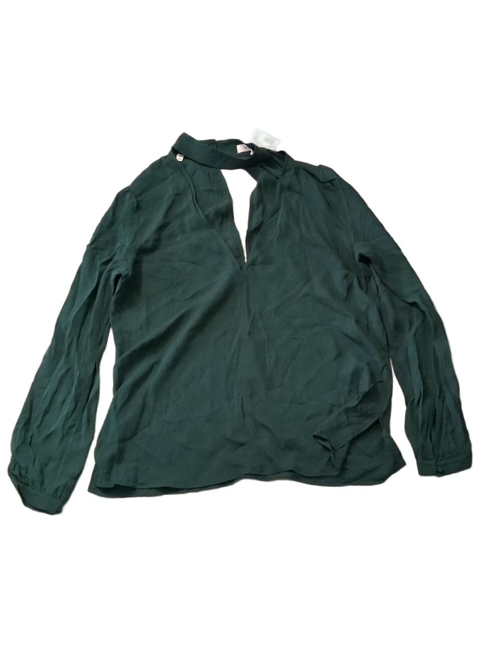 A.L.C. Liza With Choker Detailing In Pine Silk Blouse Size 8